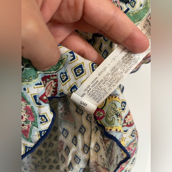 Zara floral paisley off the shoulder tiered ruffle blouse top small - Picture 6 of 7